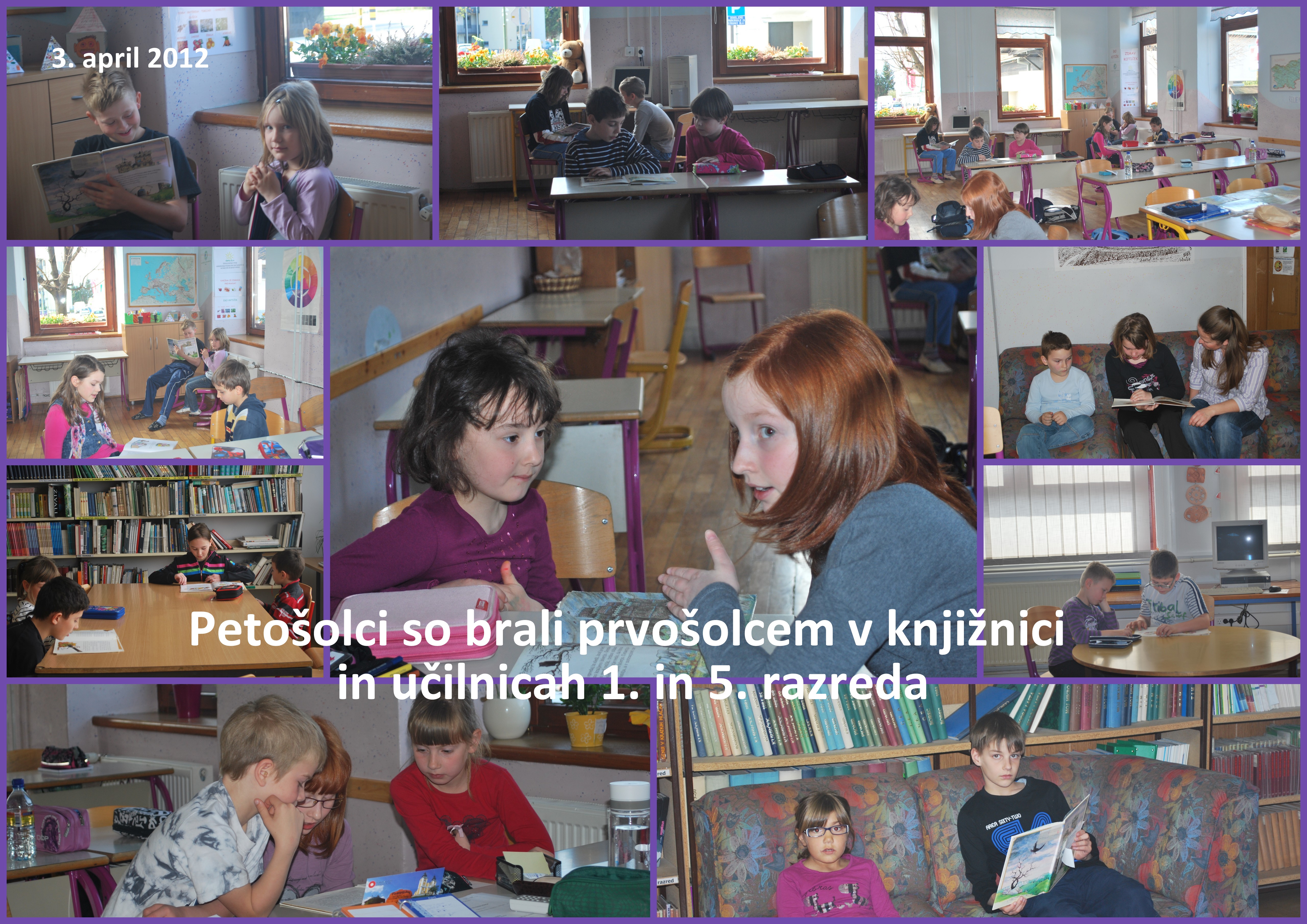 Petošolci so prvošolcem prebrali pravljico